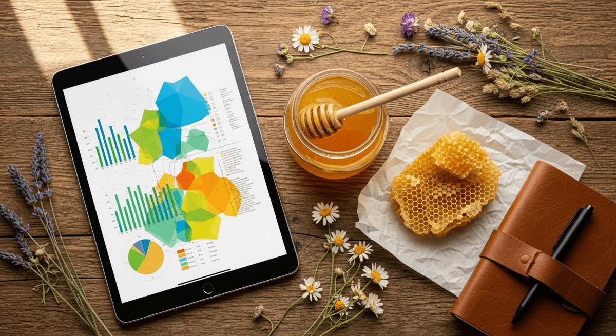 HiveSense health trend analytics showing colony data over time